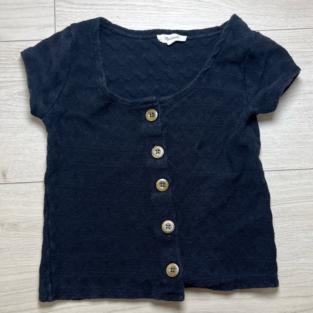 Madewell Black Knit Top women’s size XXS